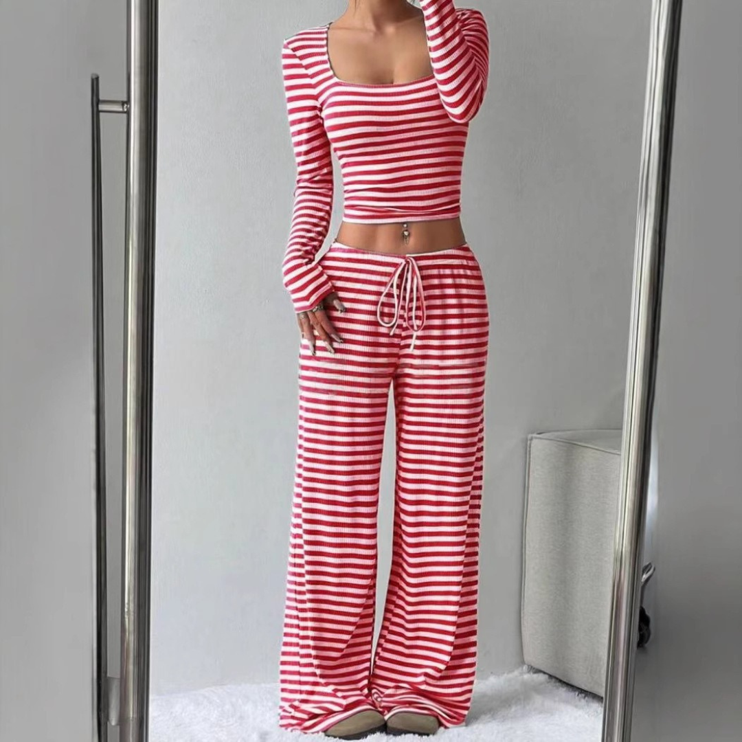 PAMAYPAY™ - Relaxed Fit Crop Top and Pant Lounge Co-ord