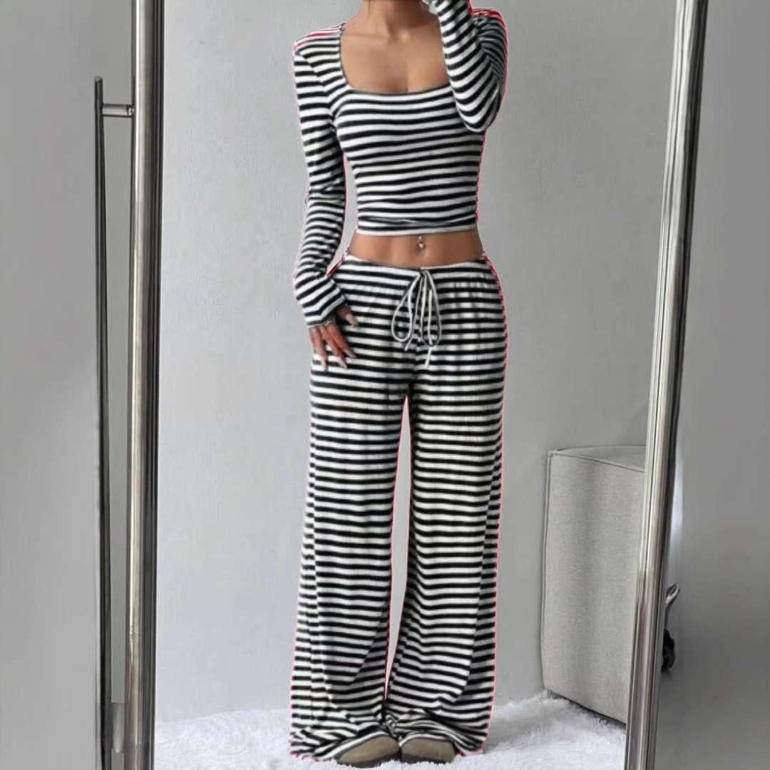 PAMAYPAY™ - Relaxed Fit Crop Top and Pant Lounge Co-ord