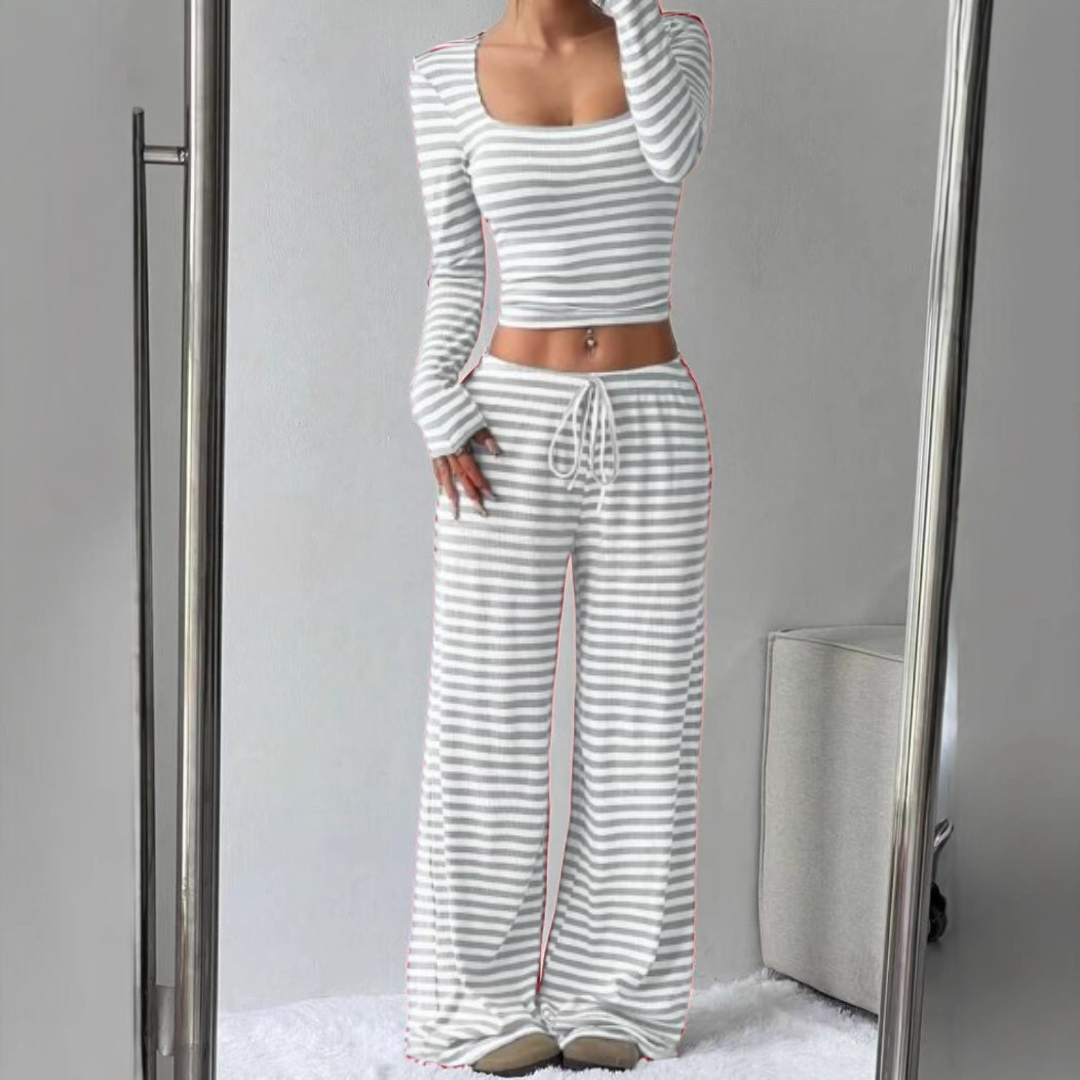 PAMAYPAY™ - Relaxed  Fit Crop Top and Pant Lounge Co-ord