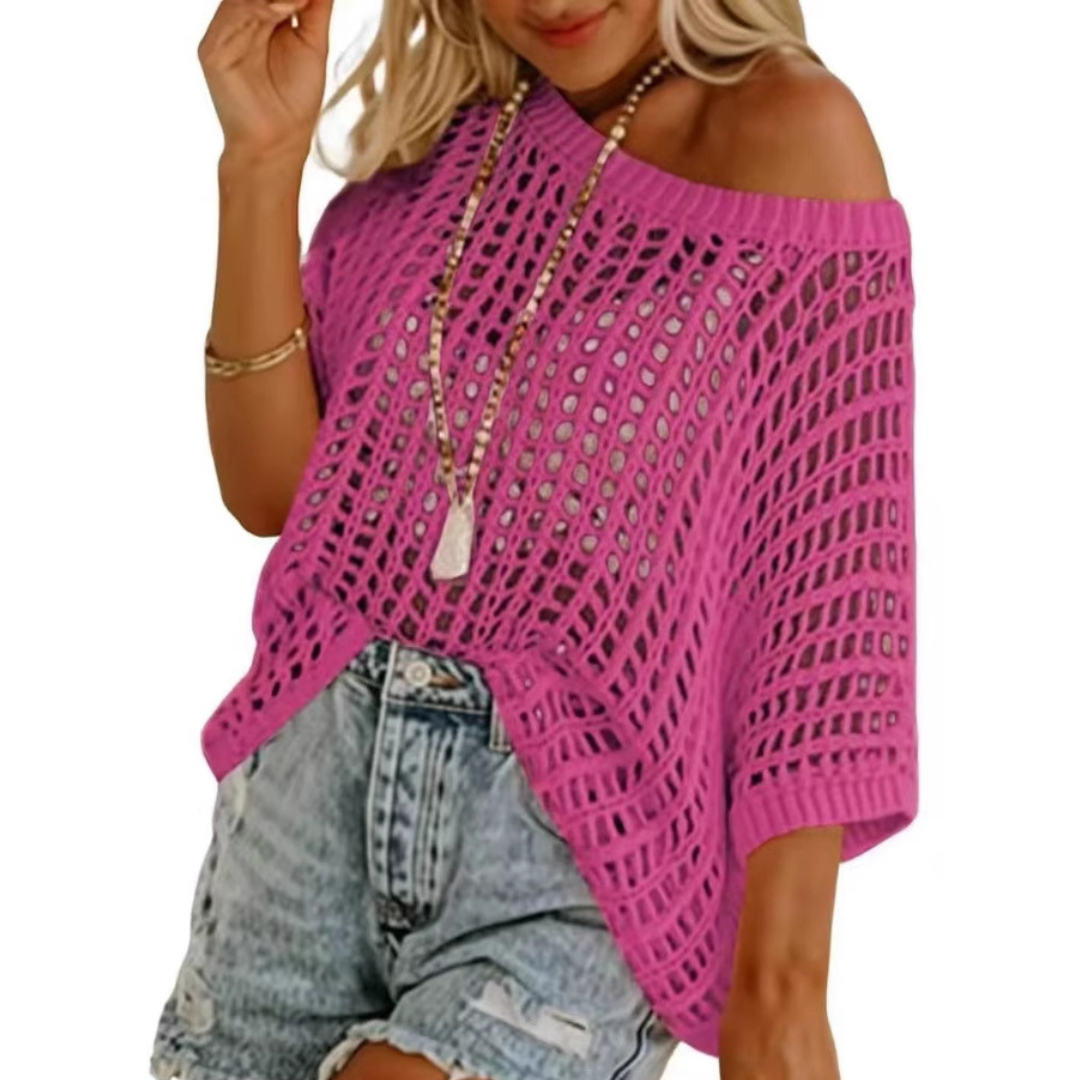 XONA™ - Summer Scoop Neck Crochet Top